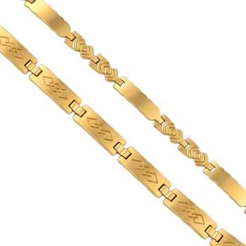 Brass combo of2 gold plated bracelet for men women 2
