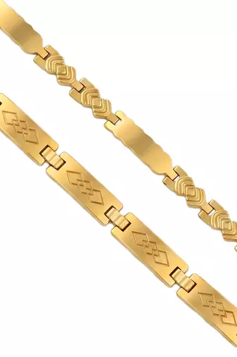 Brass combo of2 gold plated bracelet for men women