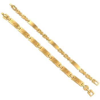 Brass combo of2 gold plated bracelet for men women 3