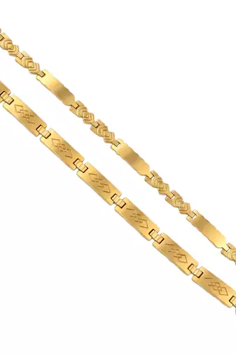 Brass combo of2 gold plated bracelet for men women