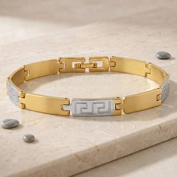 Brass dual tone gold plated bracelet for men women 1