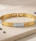 Brass dual tone gold plated bracelet for men women