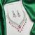 ruby red cz diamond bridal jewellery set, silver plated choker necklace earrings