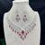 ruby red cz diamond bridal jewellery set, silver plated choker necklace earrings