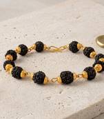 Pure genuine panchmukhi black rudraksh hindu spiritual shiv jewellery bracelet for men