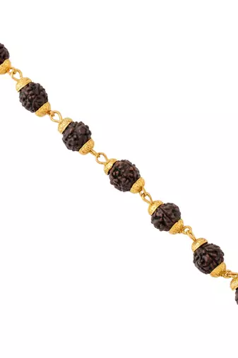 Pure genuine panchmukhi black rudraksh hindu spiritual shiv jewellery bracelet for men