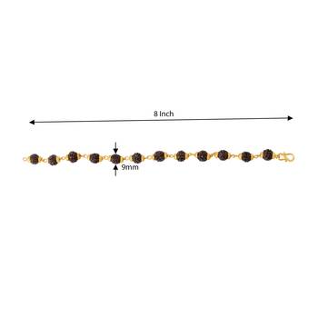 Pure genuine panchmukhi black rudraksh hindu spiritual shiv jewellery bracelet for men 3
