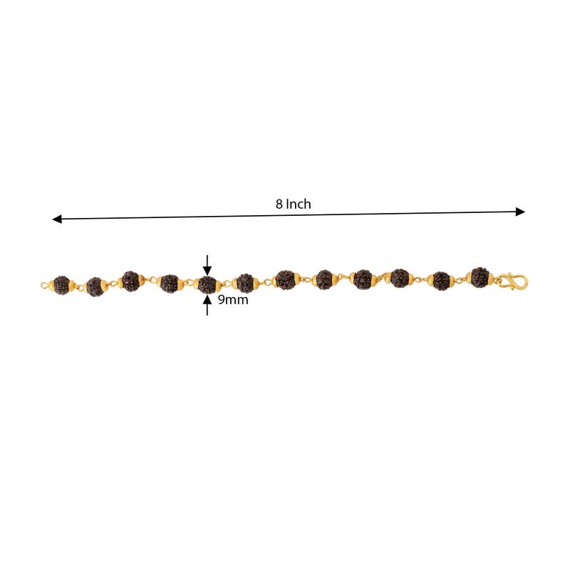 Pure genuine panchmukhi black rudraksh hindu spiritual shiv jewellery bracelet for men