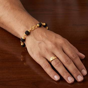 Pure genuine panchmukhi black rudraksh hindu spiritual shiv jewellery bracelet for men 4