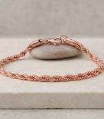 Pure copper rope design bracelet for women pink rose gold finish