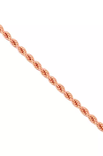 Pure copper rope design bracelet for women pink rose gold finish