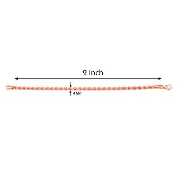 Pure copper rope design bracelet for women pink rose gold finish 3
