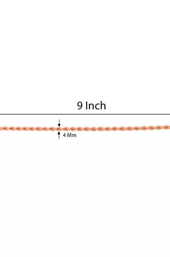 Pure copper rope design bracelet for women pink rose gold finish