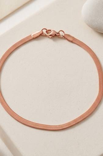 Pure copper snake chain design sleek simple bracelet for women