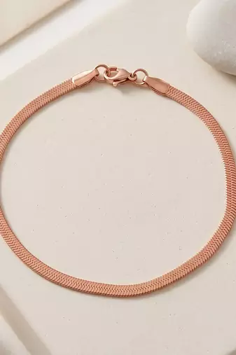 Pure copper snake chain design sleek simple bracelet for women