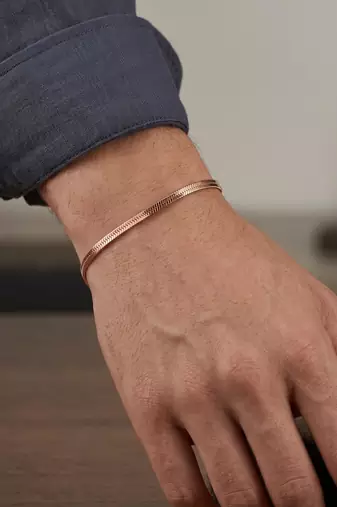 Pure copper snake chain design sleek simple bracelet for women