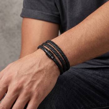 Leather wrap around bracelet for men women boys girls 2