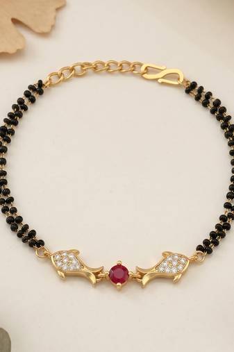 Brass gold mangalsutra matching bracelet for women