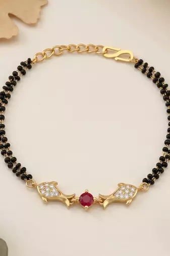 Brass gold mangalsutra matching bracelet for women