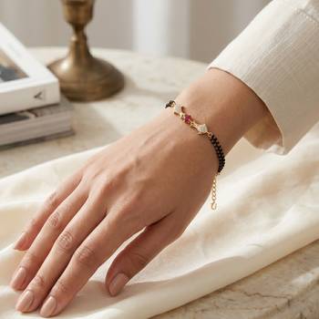 Brass gold mangalsutra matching bracelet for women 3