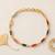 Brass gold plated semi precious stone bracelet for women