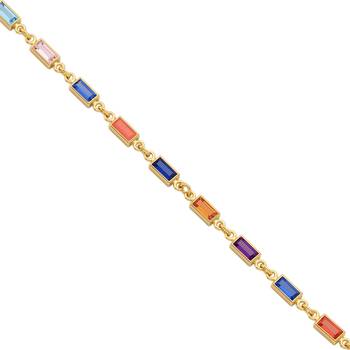 Brass gold plated semi precious stone bracelet for women 2