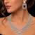 royal ruby red cz bridal jewellery set emerald cut choker necklace, geometric earrings