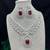 royal ruby red cz bridal jewellery set emerald cut choker necklace, geometric earrings