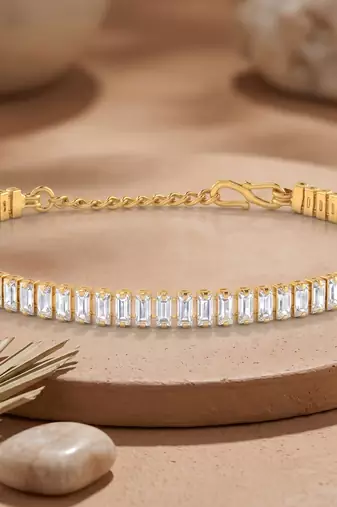 Brass imitation diamond moissanite bracelet for women