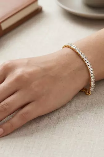 Brass imitation diamond moissanite bracelet for women