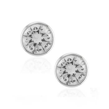 Brass platinum plated imitation diamond moissanite solitaire stud earrings for women girls 2