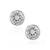 Brass platinum plated imitation diamond moissanite solitaire stud earrings for women girls