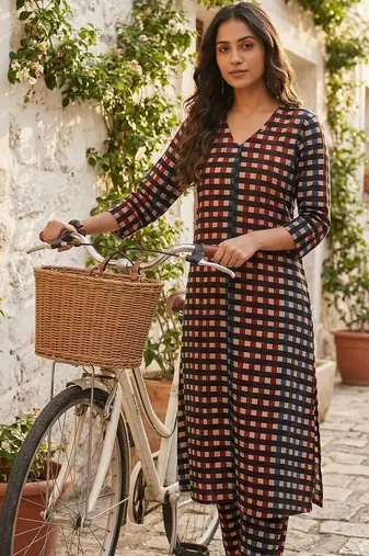 Women Cotton Kurta with Trousers