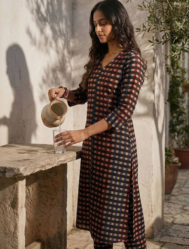 Women Cotton Kurta with Trousers