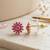 Brass gold natural ruby stud earrings for women girls