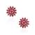 Brass gold natural ruby stud earrings for women girls