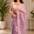 Baby Pink Color Rich Diamond Cut Work Panel Work Tissue Tweel Net Saree
