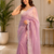 Baby Pink Color Rich Diamond Cut Work Panel Work Tissue Tweel Net Saree