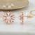 Brass pink rose gold plated moissanite imitation diamond stud earrings for women