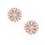 Brass pink rose gold plated moissanite imitation diamond stud earrings for women
