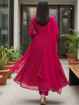 Women Ethnic Motifs Printed Panelled Kurta with Trousers & With Dupatta 3