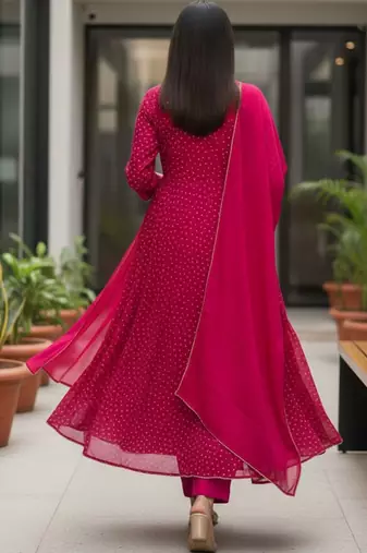 Women Ethnic Motifs Printed Panelled Kurta with Trousers & With Dupatta