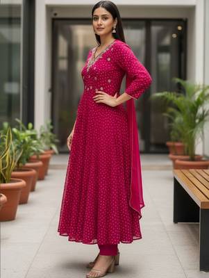 Women Ethnic Motifs Printed Panelled Kurta with Trousers & With Dupatta 4