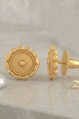 Brass micron gold plated stud earrings for women traditional jewellery