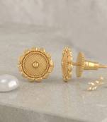 Brass micron gold plated stud earrings for women traditional jewellery