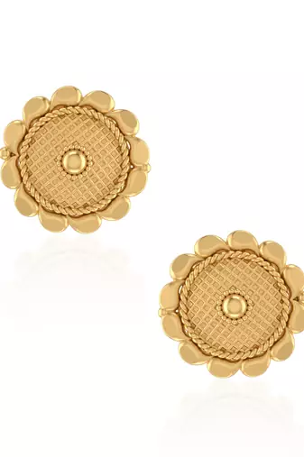Brass micron gold plated stud earrings for women traditional jewellery