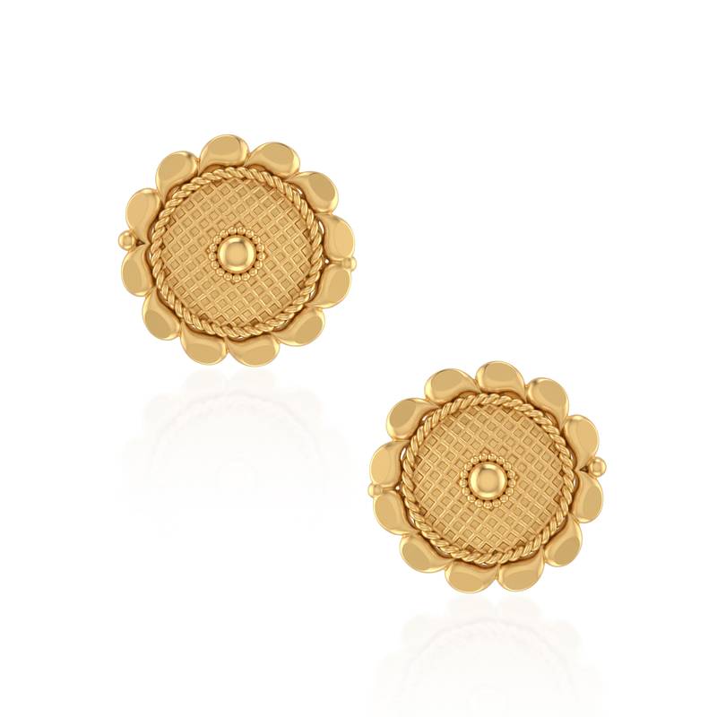 Brass micron gold plated stud earrings for women traditional jewellery