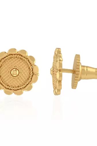 Brass micron gold plated stud earrings for women traditional jewellery