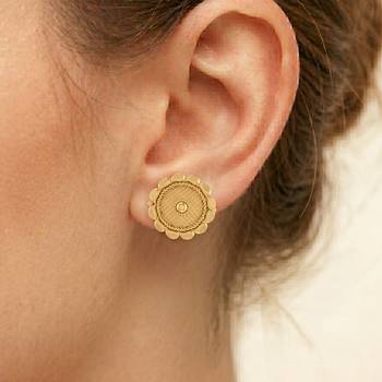 Brass micron gold plated stud earrings for women traditional jewellery 4