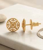 Brass gold plated handmade traditional stud earrings for women